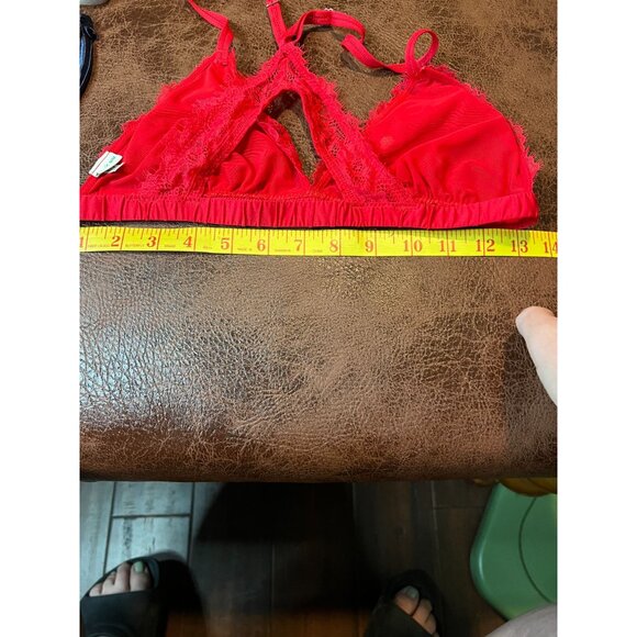 Aerie Red Lace Bralette / Unlined / Racerback / Adjustable Straps/ Sexy - Size M - Picture 5 of 5